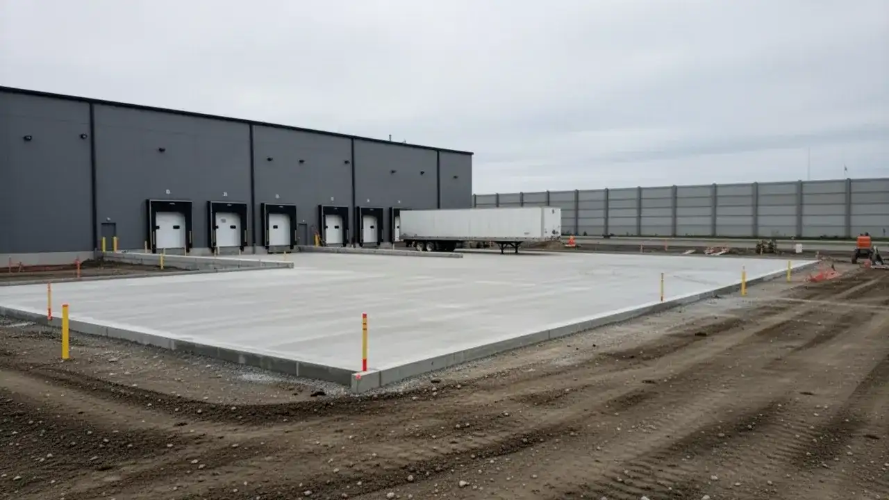 Loading Apron at an Ingersoll Industrial Building Concrete loading apron at Ingersoll industrial building
