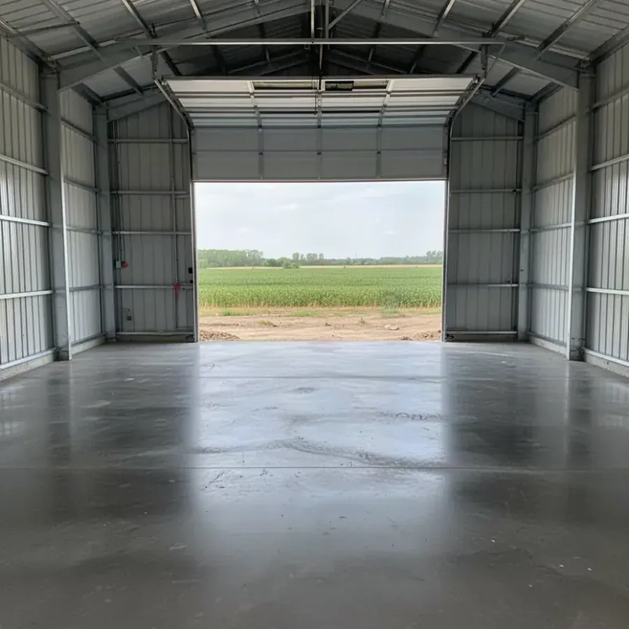 Concrete Shop Floor in a Farm Building Concrete shop floor slab in farm building