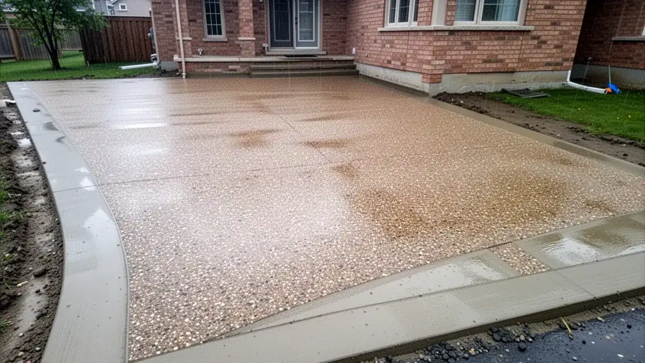 Exposed aggregate concrete driveway in London Ontario