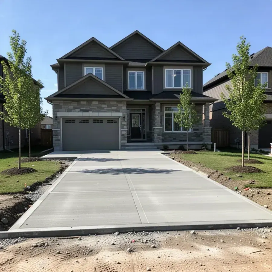 New concrete driveway in St. Thomas subdivision