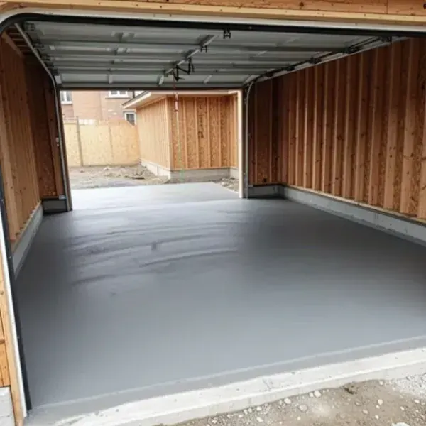 New Concrete Garage Floor New concrete garage floor in detached garage