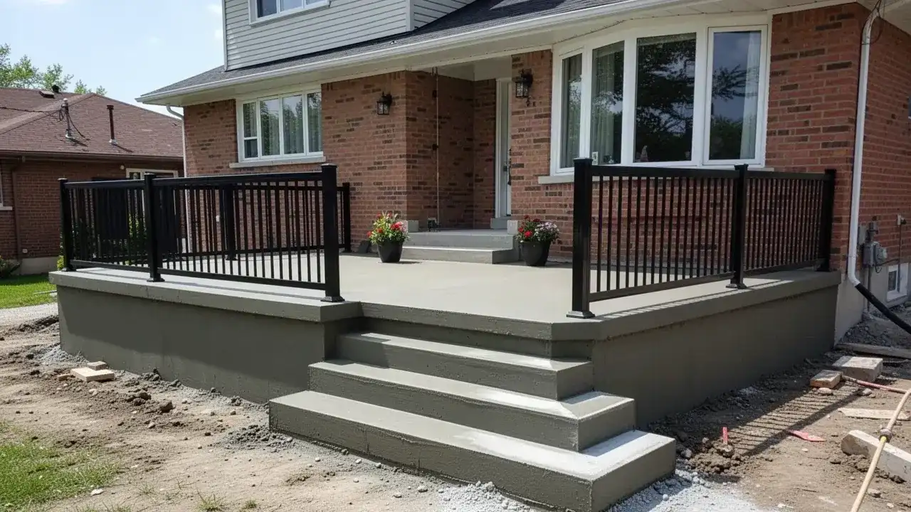 Poured Concrete Front Steps and Porch New poured concrete front steps and porch